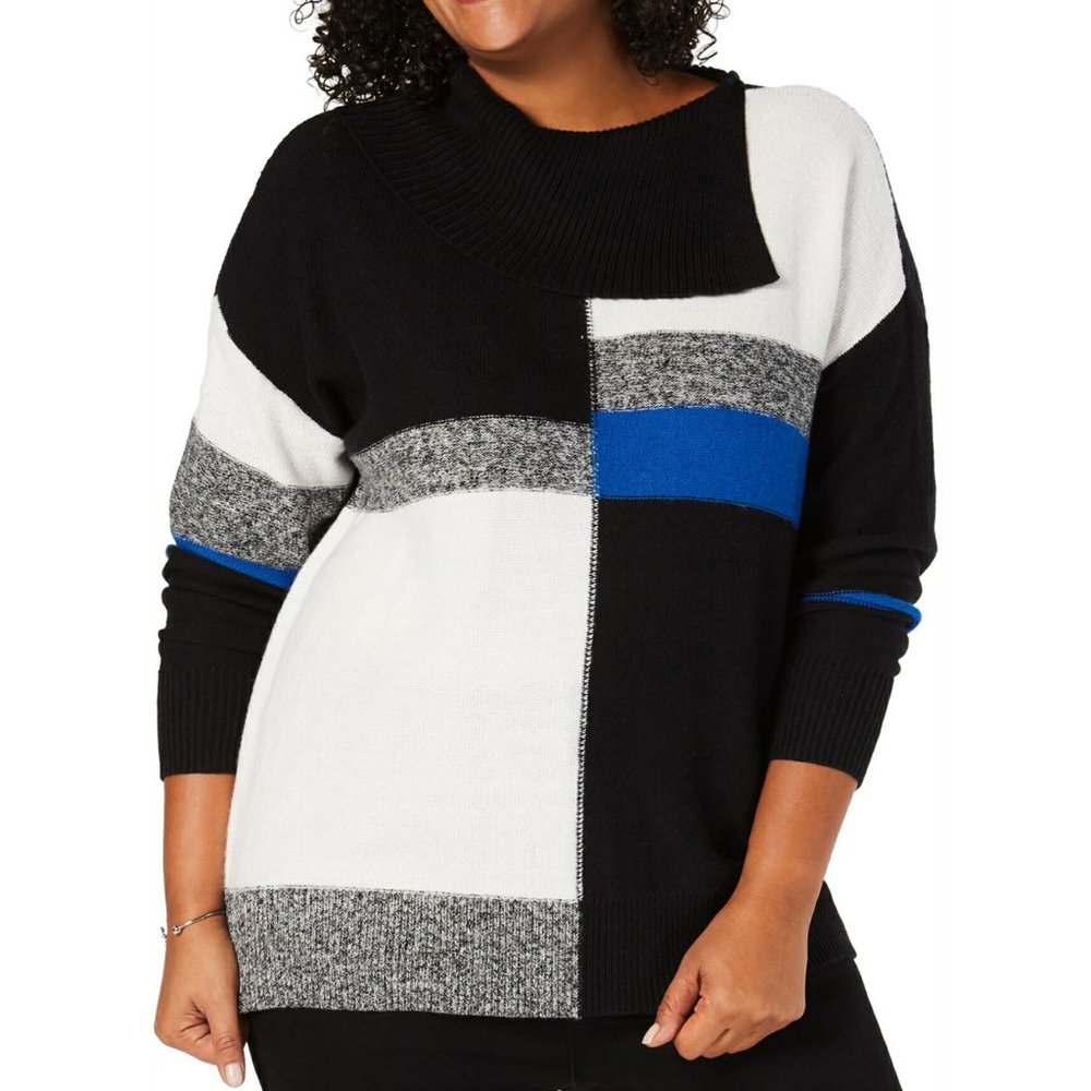 Style & Co Plus Size Color Block Sweater - image 2